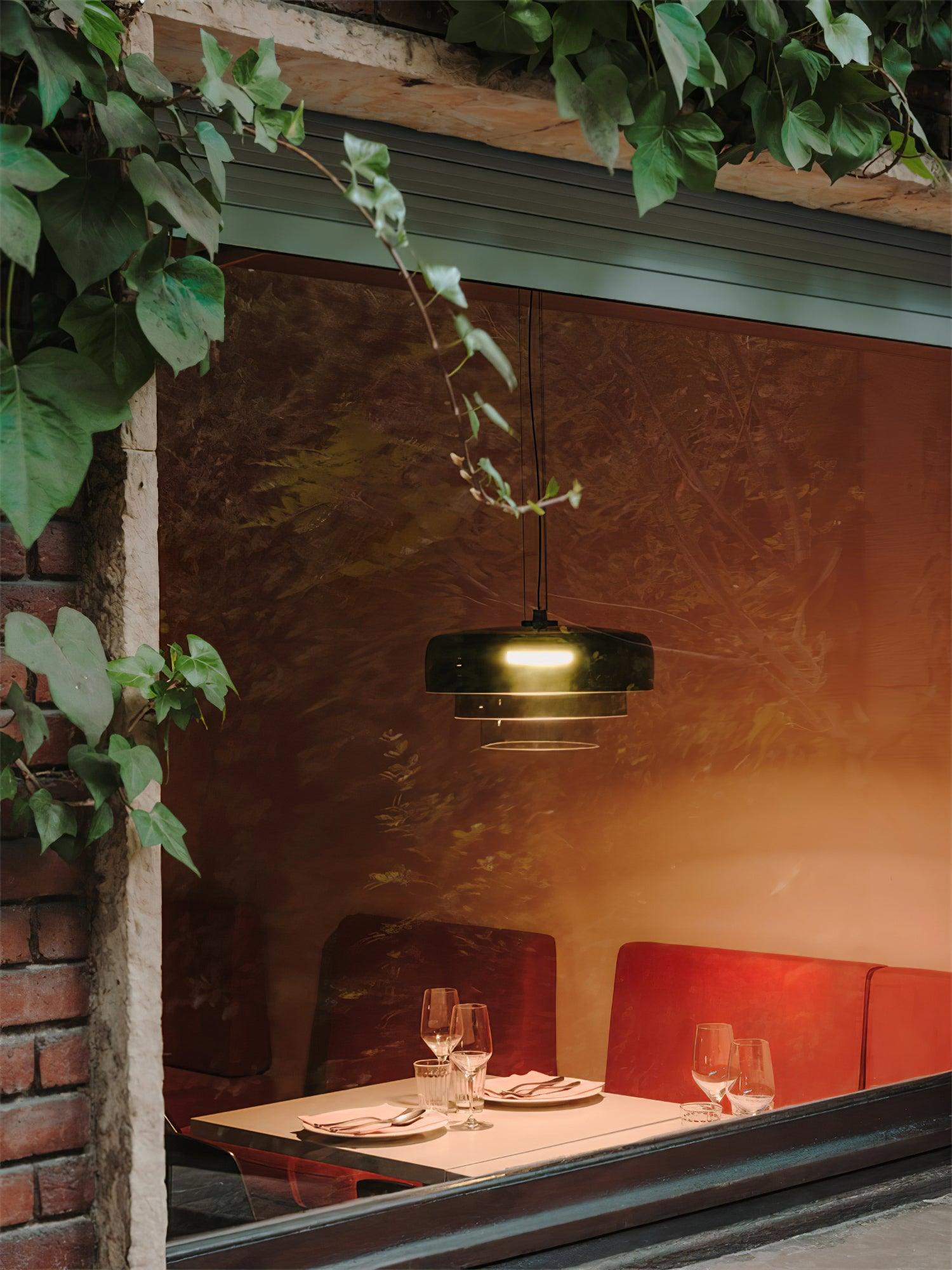 Levels Pendant Light | Metal & Glass | Black, Orange, Gray, Green Shades
