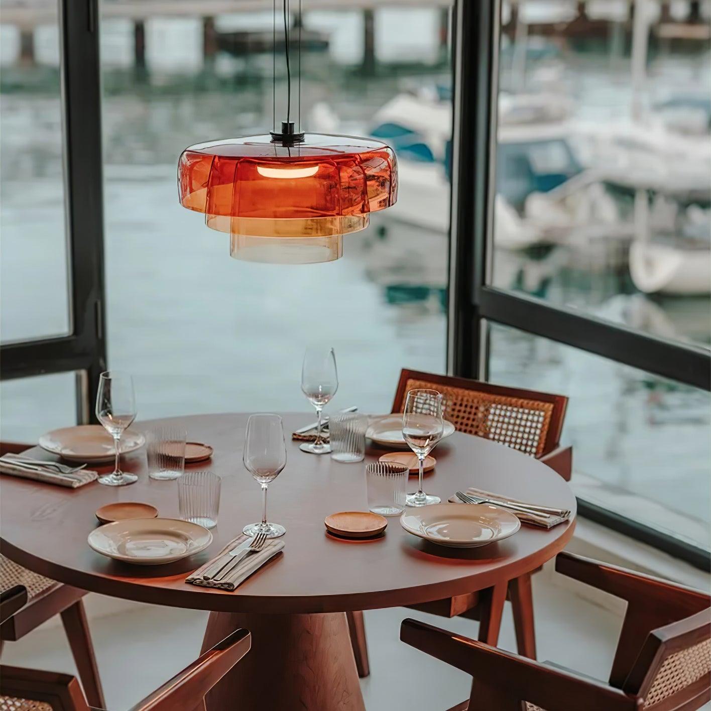 Levels Pendant Light | Metal & Glass | Black, Orange, Gray, Green Shades