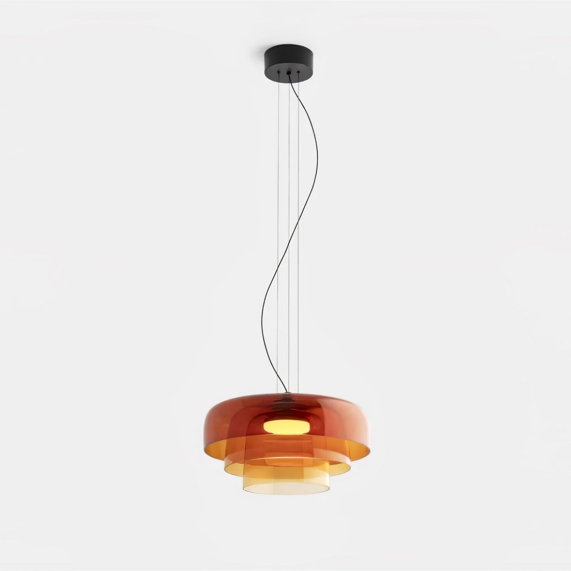 Levels Pendant Light | Metal & Glass | Black, Orange, Gray, Green Shades