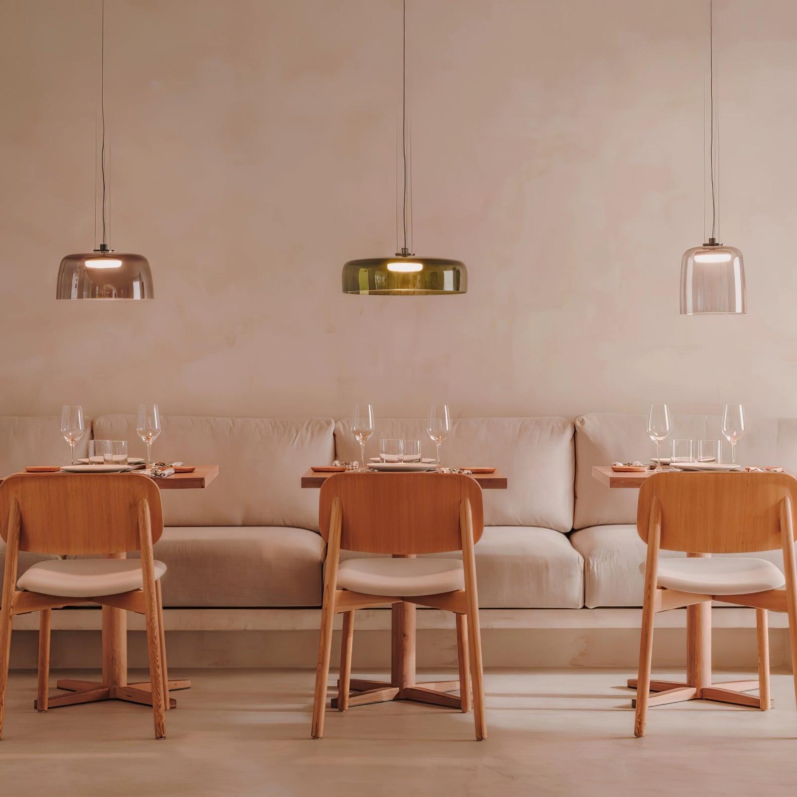 Levels Pendant Light | Metal & Glass | Black, Orange, Gray, Green Shades