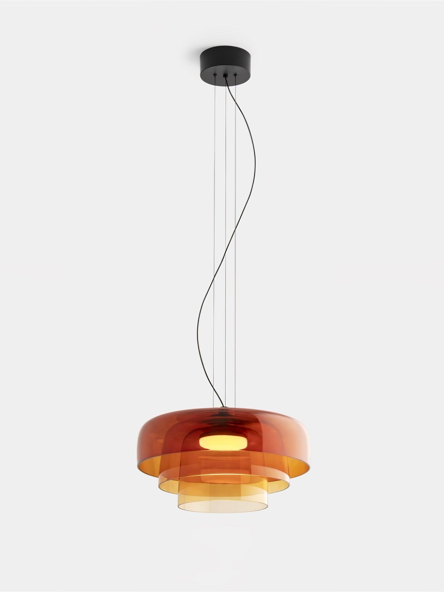 Levels Pendant Light | Metal & Glass | Black, Orange, Gray, Green Shades