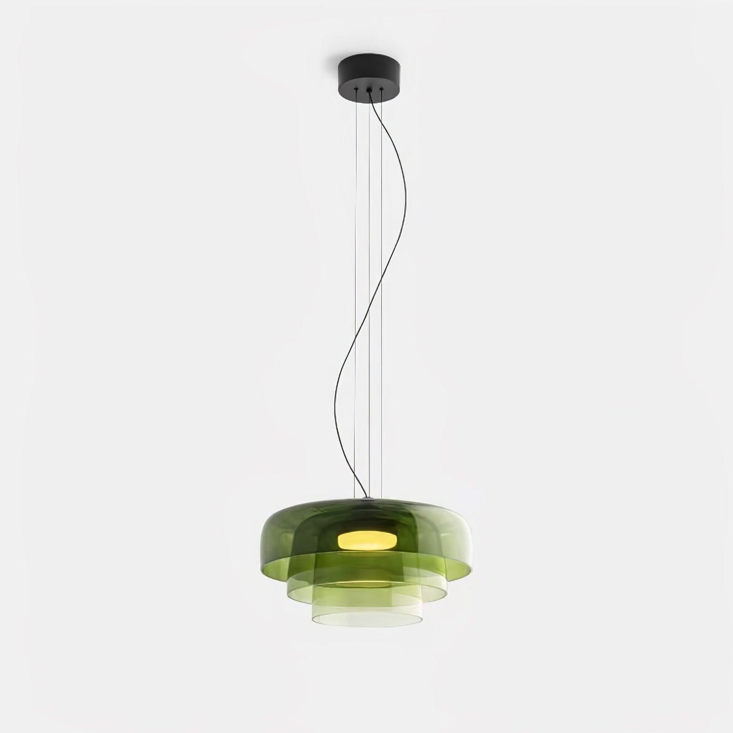 Levels Pendant Light | Metal & Glass | Black, Orange, Gray, Green Shades