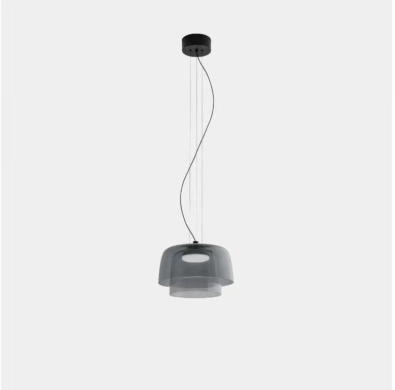 Levels Pendant Light | Metal & Glass | Black, Orange, Gray, Green Shades