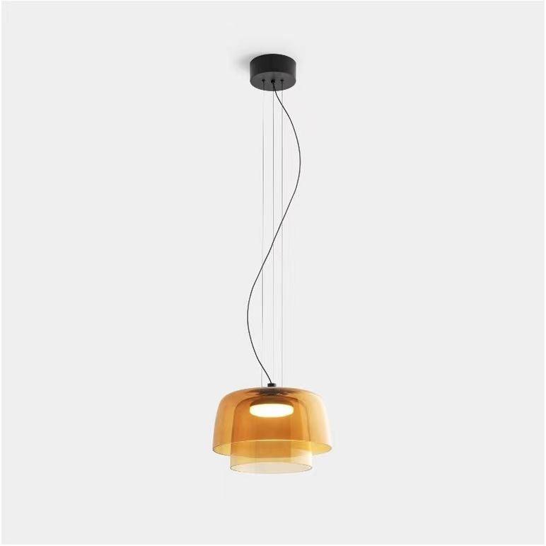 Levels Pendant Light | Metal & Glass | Black, Orange, Gray, Green Shades