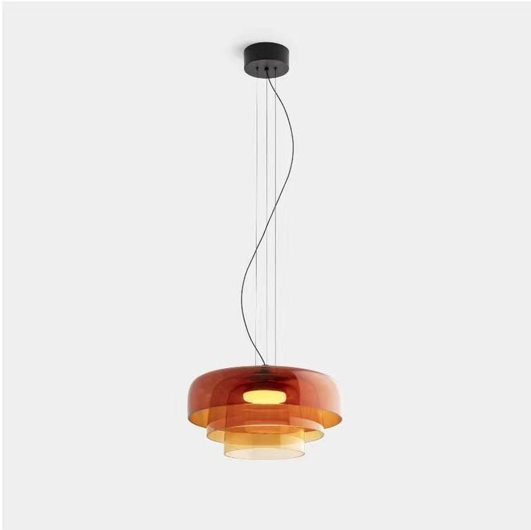 Levels Pendant Light | Metal & Glass | Black, Orange, Gray, Green Shades