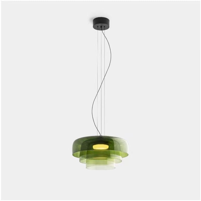 Levels Pendant Light | Metal & Glass | Black, Orange, Gray, Green Shades