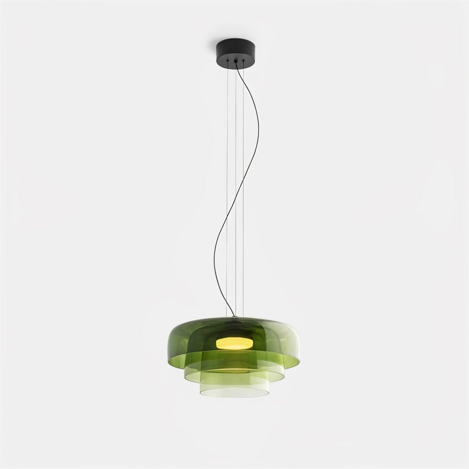 Levels Pendant Light | Metal & Glass | Black, Orange, Gray, Green Shades