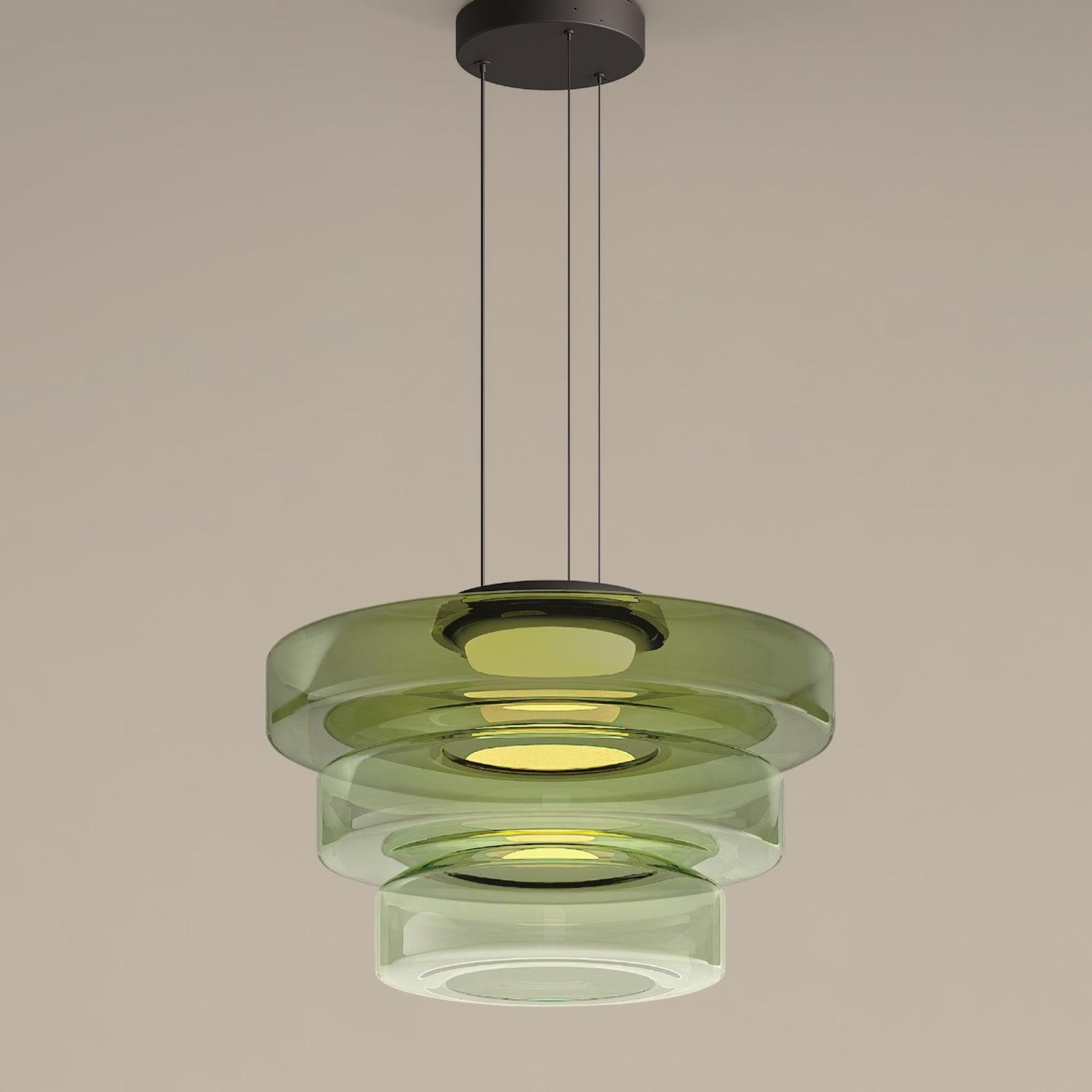 Levels Series Pendant Light | Metal & Glass | Smoke Grey, Green, Amber