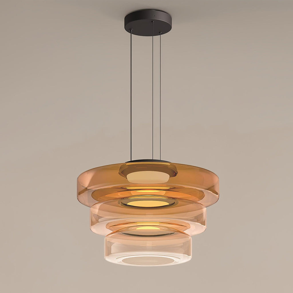 Levels Series Pendant Light | Metal & Glass | Smoke Grey, Green, Amber
