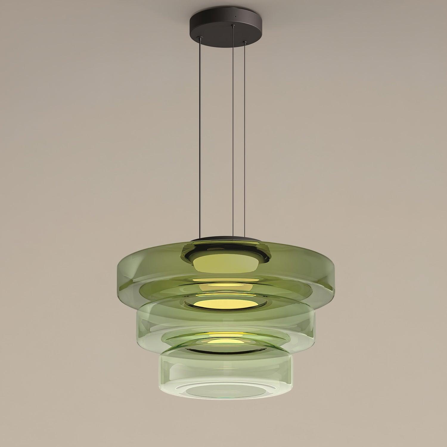 Levels Series Pendant Light | Metal & Glass | Smoke Grey, Green, Amber