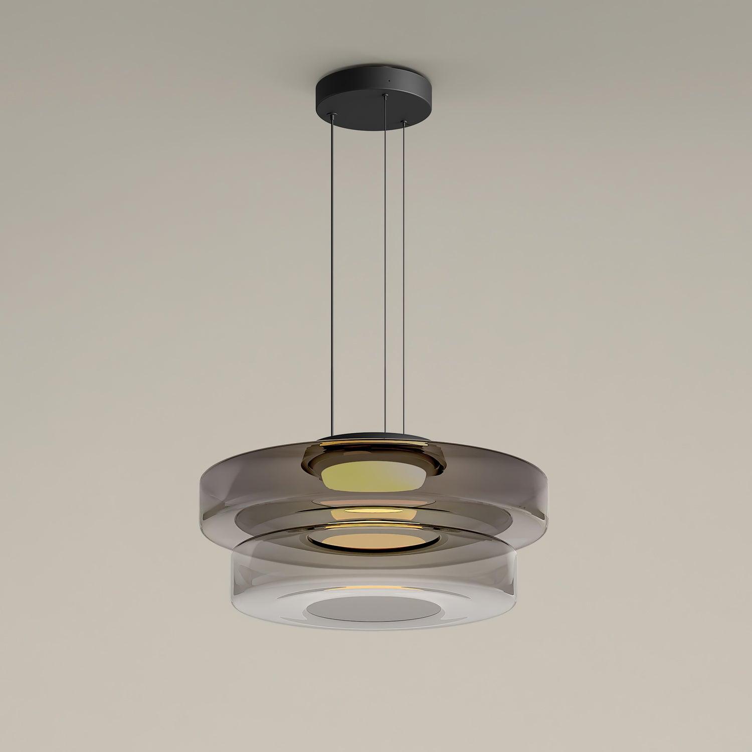 Levels Series Pendant Light | Metal & Glass | Smoke Grey, Green, Amber