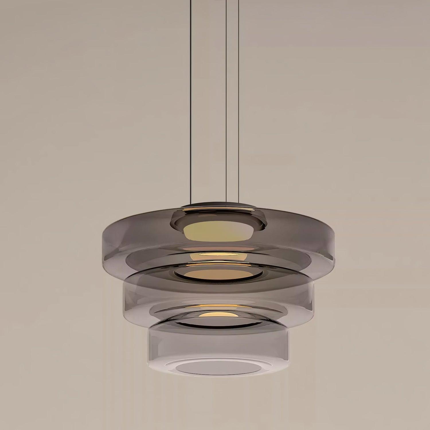 Levels Series Pendant Light | Metal & Glass | Smoke Grey, Green, Amber
