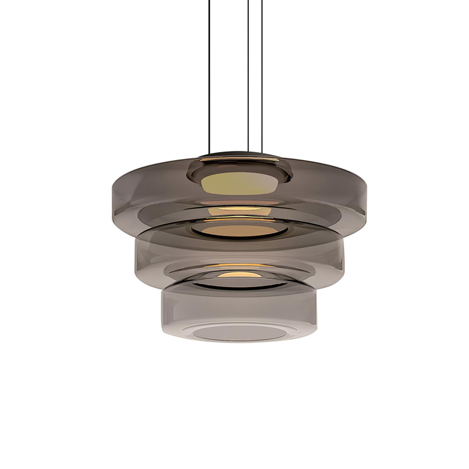 Levels Series Pendant Light | Metal & Glass | Smoke Grey, Green, Amber