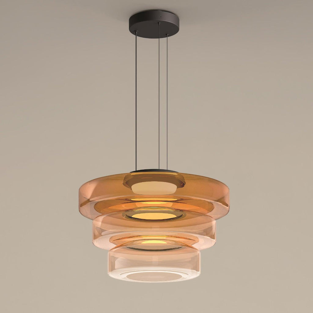 Levels Series Pendant Light | Metal & Glass | Smoke Grey, Green, Amber