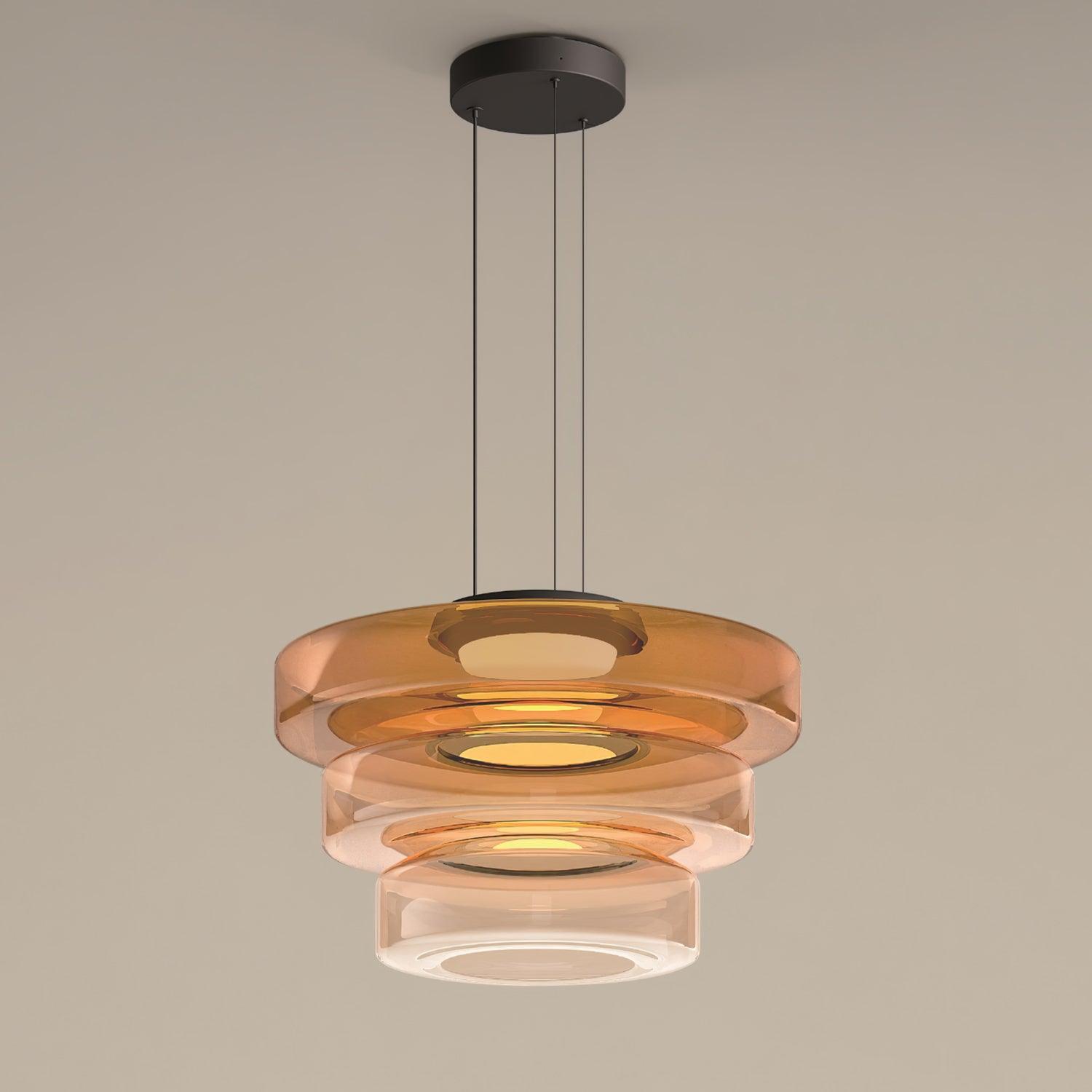 Levels Series Pendant Light | Metal & Glass | Smoke Grey, Green, Amber