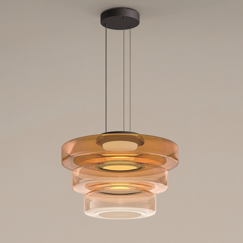 Levels Series Pendant Light | Metal & Glass | Smoke Grey, Green, Amber