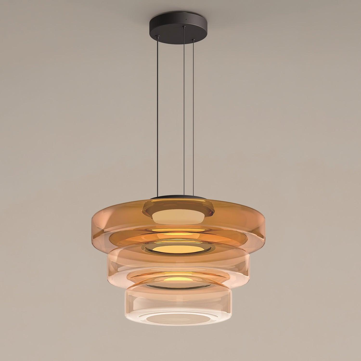 Levels Series Pendant Light | Metal & Glass | Smoke Grey, Green, Amber