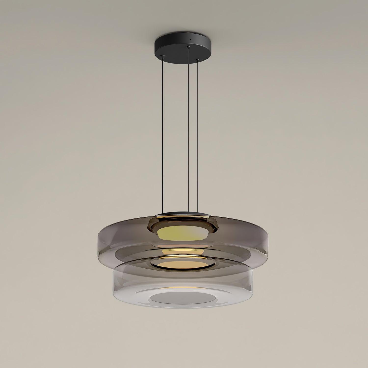 Levels Series Pendant Light | Metal & Glass | Smoke Grey, Green, Amber