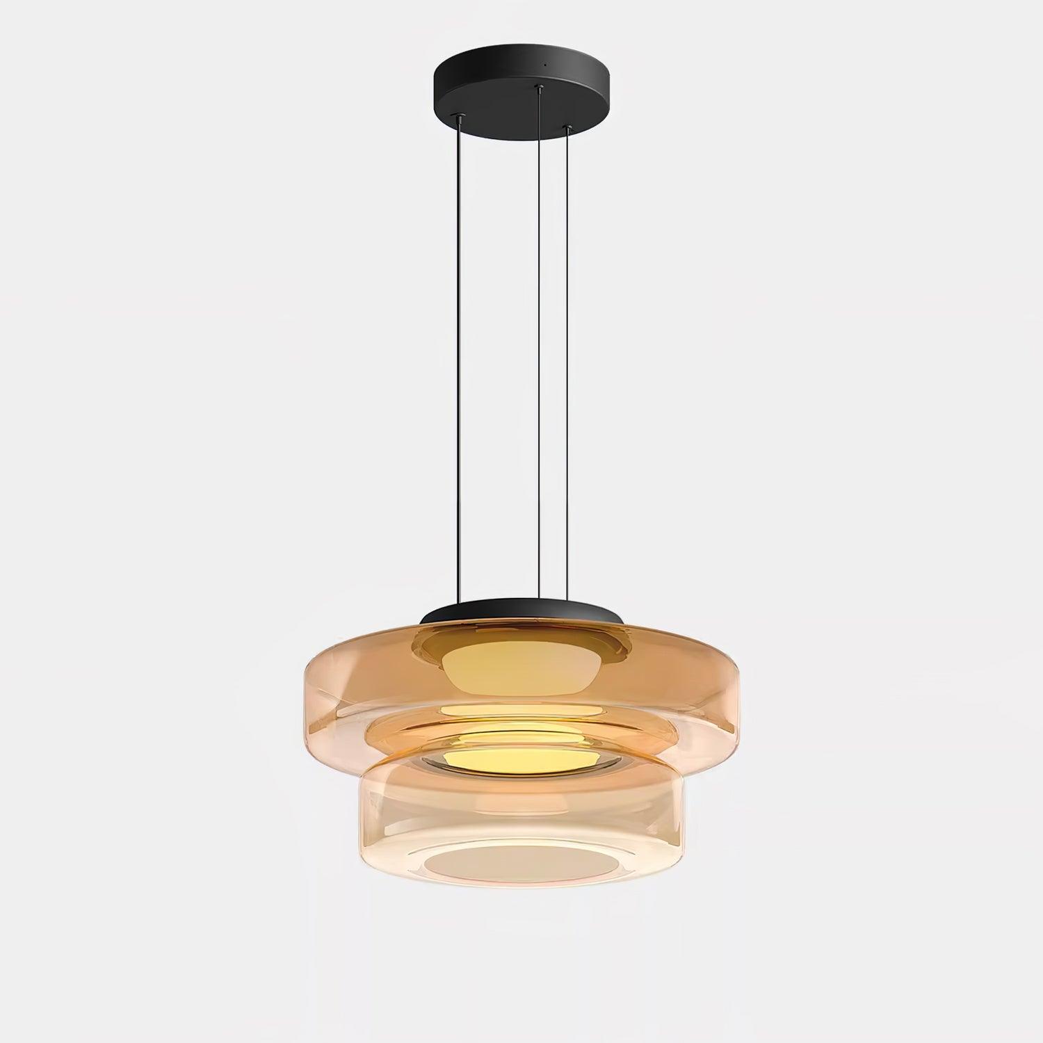 Levels Series Pendant Light | Metal & Glass | Smoke Grey, Green, Amber