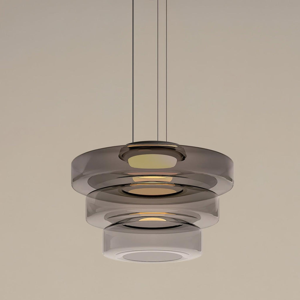 Levels Series Pendant Light | Metal & Glass | Smoke Grey, Green, Amber