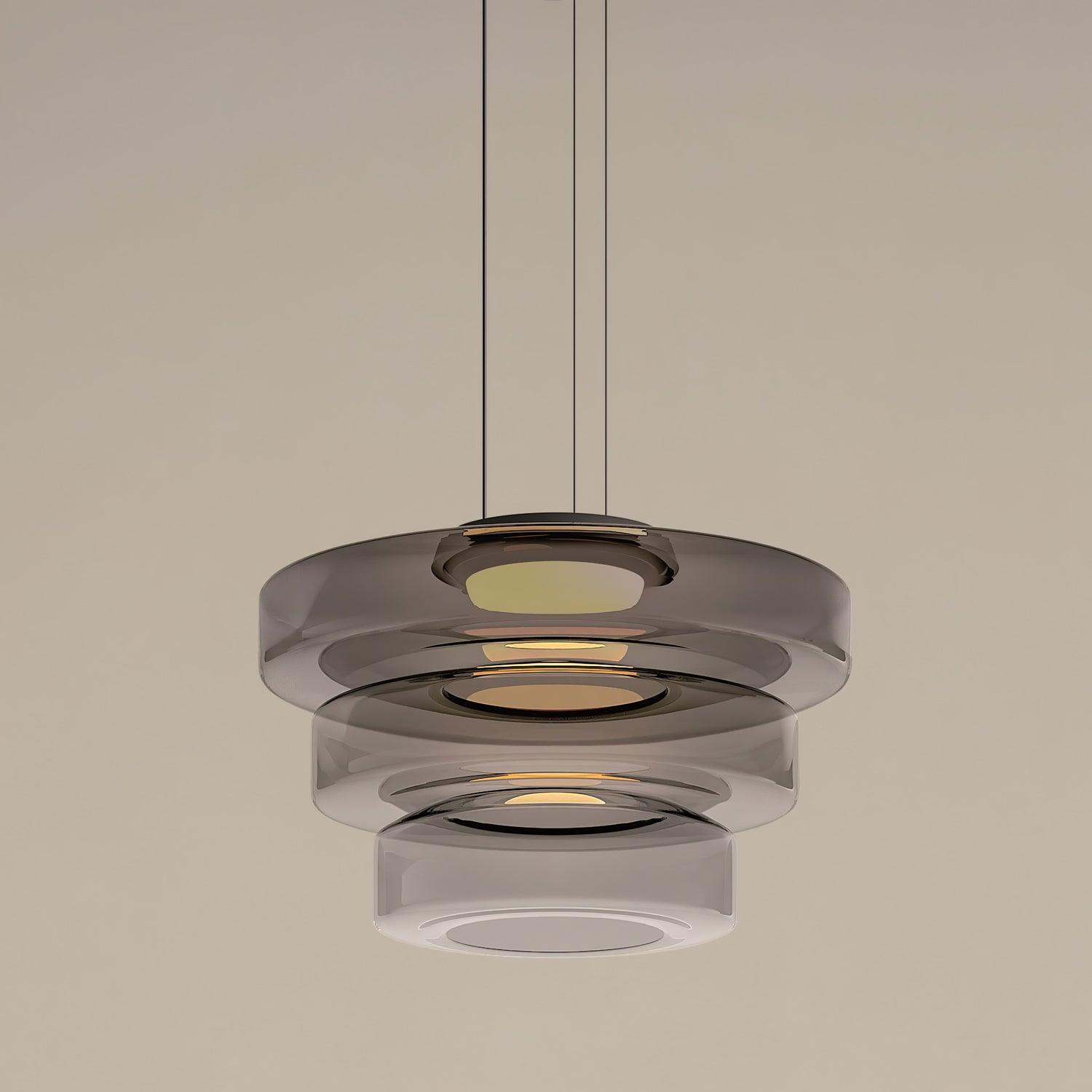 Levels Series Pendant Light | Metal & Glass | Smoke Grey, Green, Amber