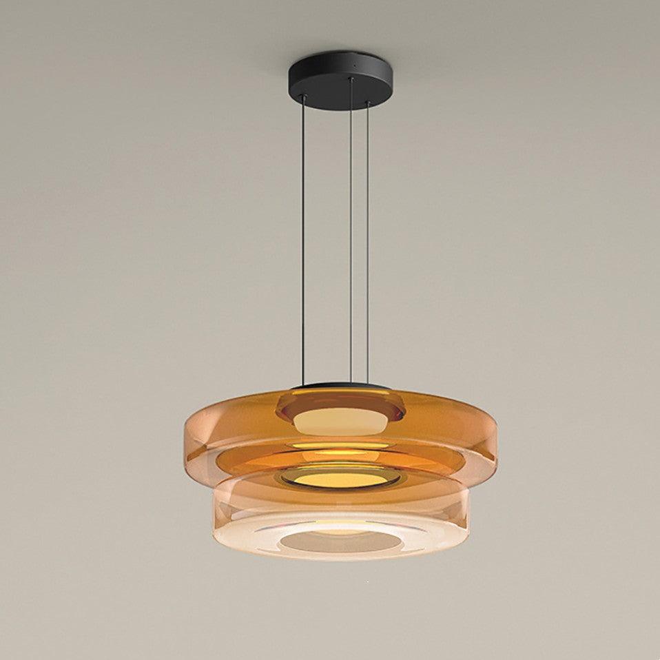 Levels Series Pendant Light | Metal & Glass | Smoke Grey, Green, Amber