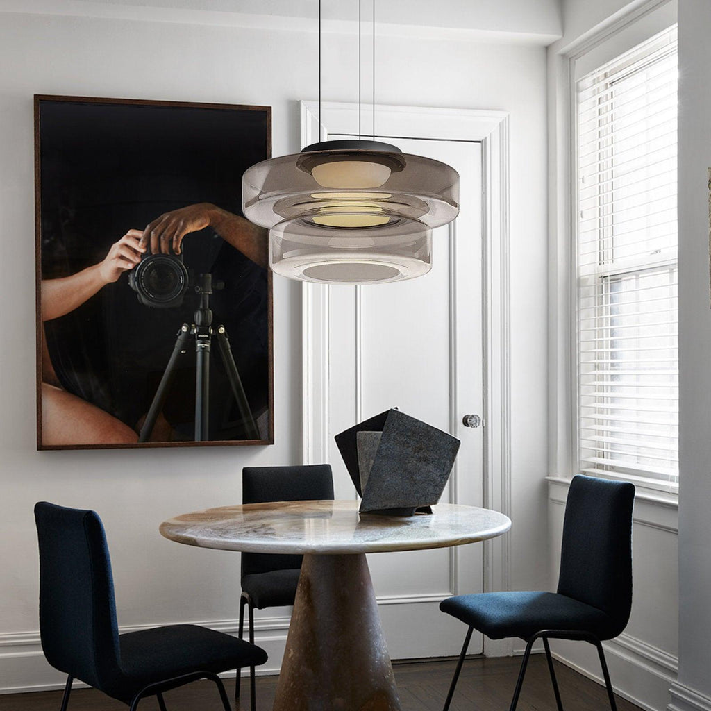 Levels Series Pendant Light | Metal & Glass | Smoke Grey, Green, Amber
