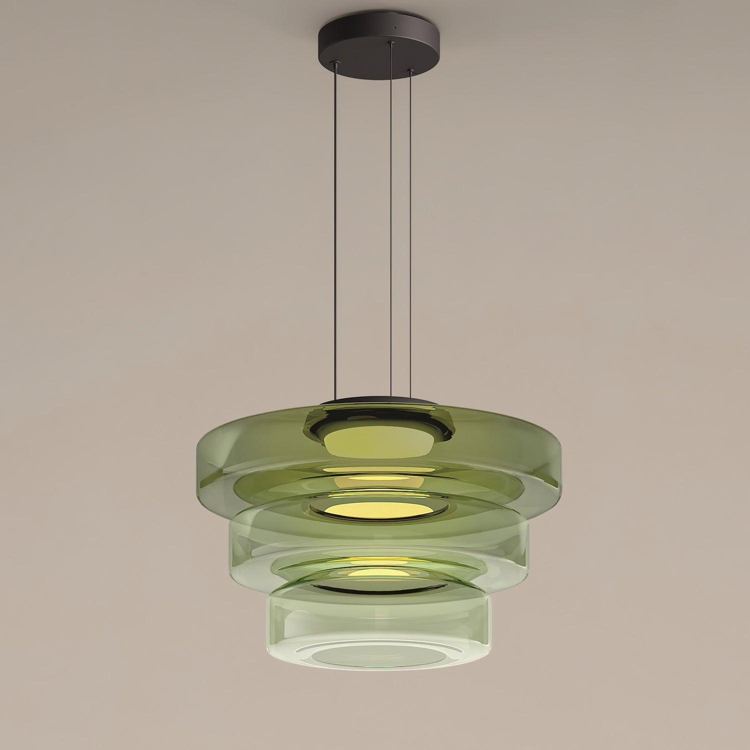 Levels Series Pendant Light | Metal & Glass | Smoke Grey, Green, Amber