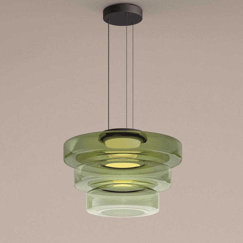 Levels Series Pendant Light | Metal & Glass | Smoke Grey, Green, Amber