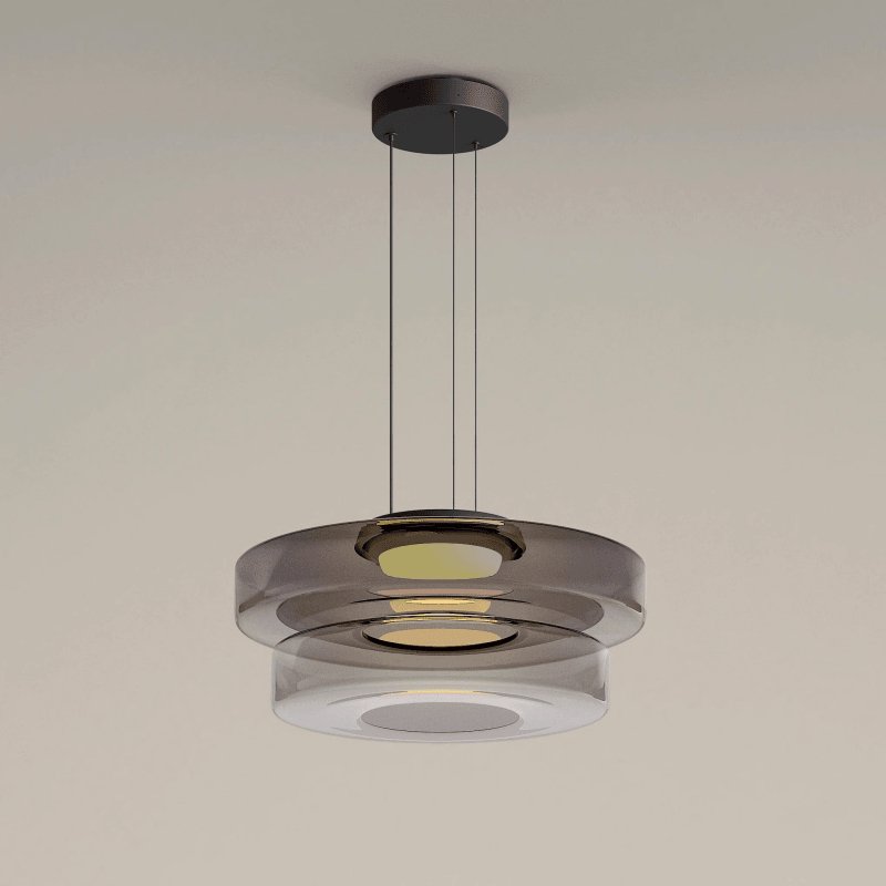 Levels Series Pendant Light | Metal & Glass | Smoke Grey, Green, Amber