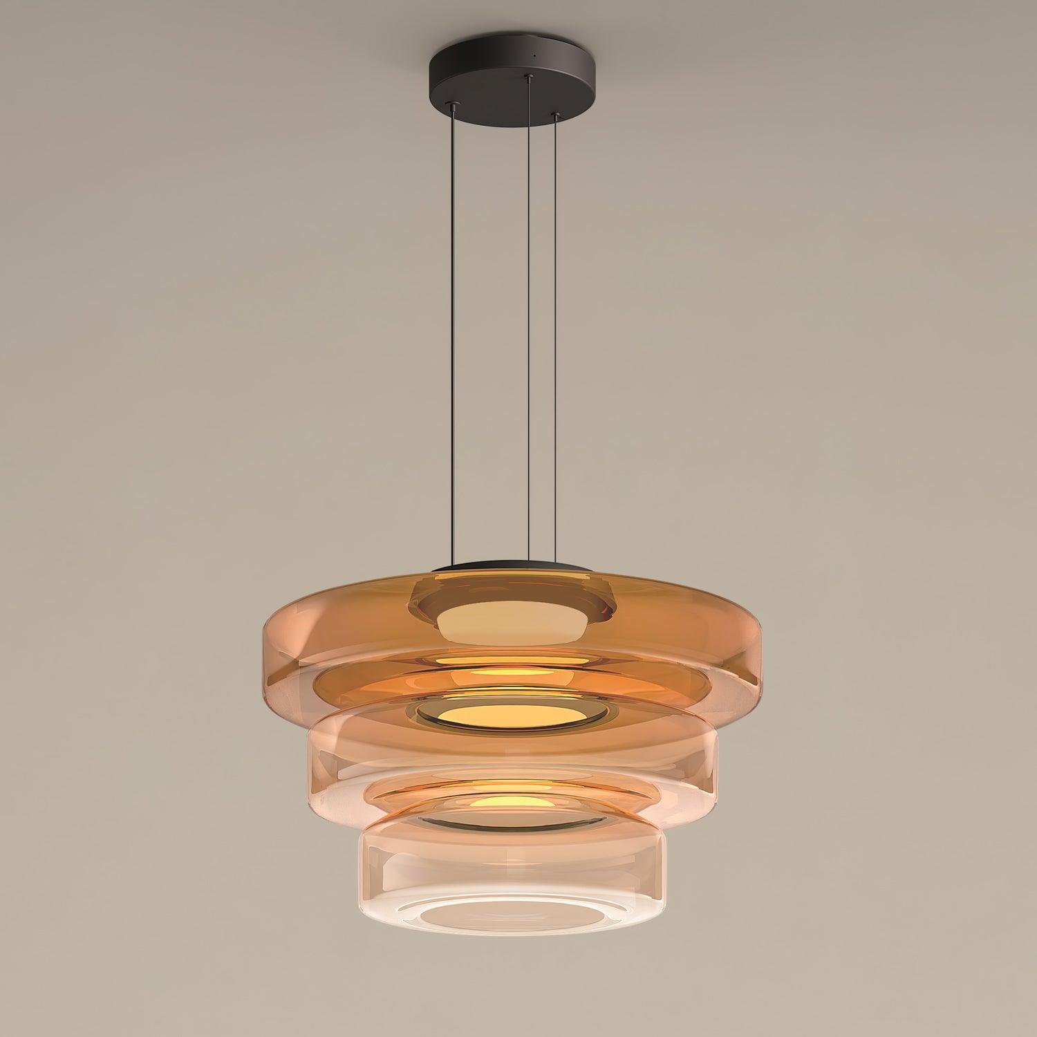 Levels Series Pendant Light | Metal & Glass | Smoke Grey, Green, Amber