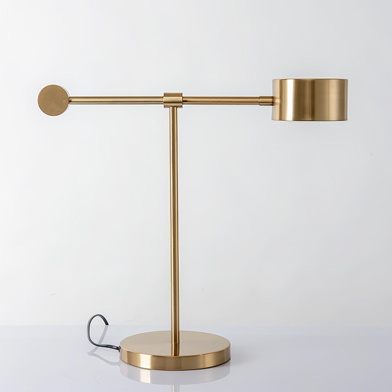 Lever Office Table Light | Metal & Iron | Gold