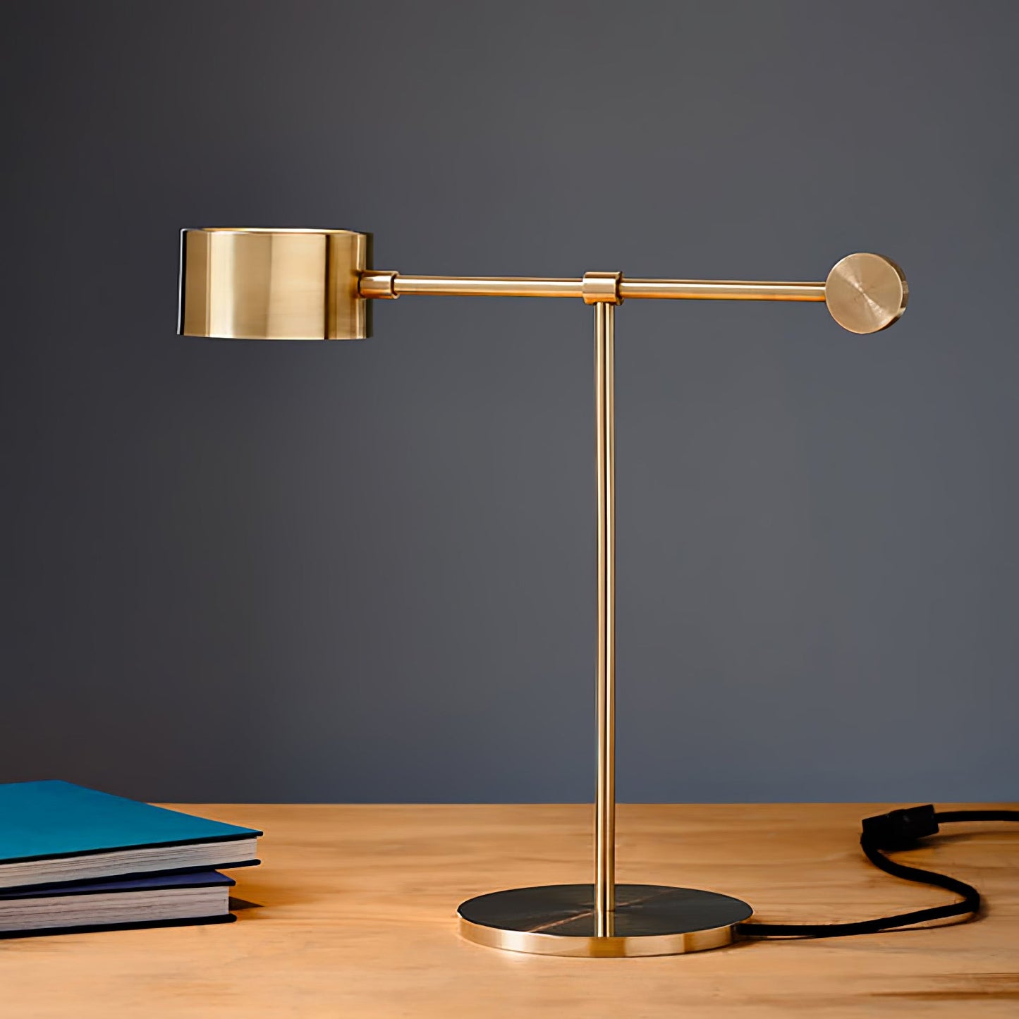 Lever Office Table Light | Metal & Iron | Gold