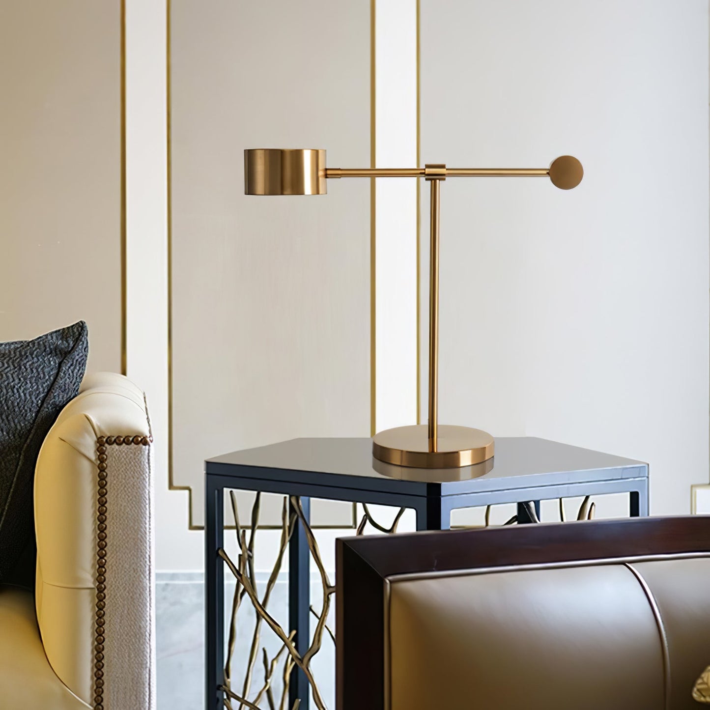 Lever Office Table Light | Metal & Iron | Gold