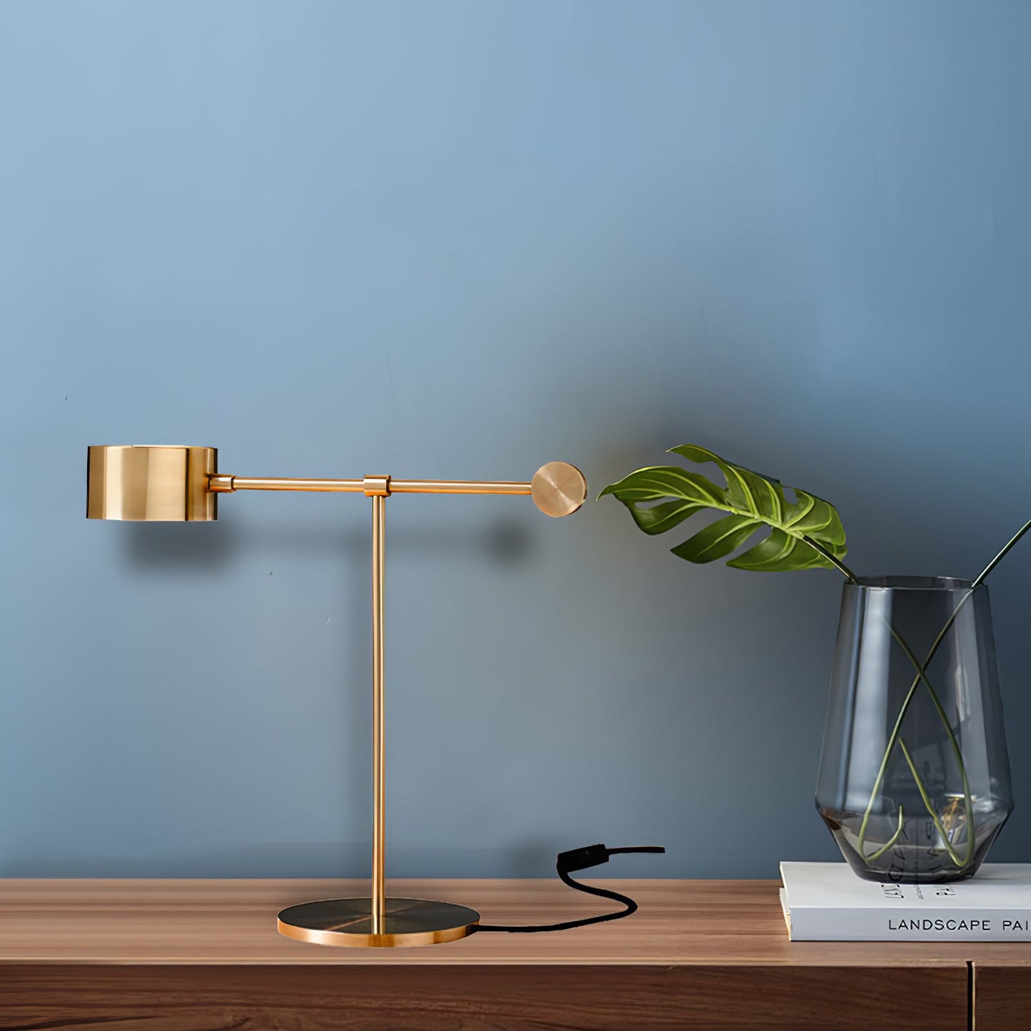 Lever Office Table Light | Metal & Iron | Gold