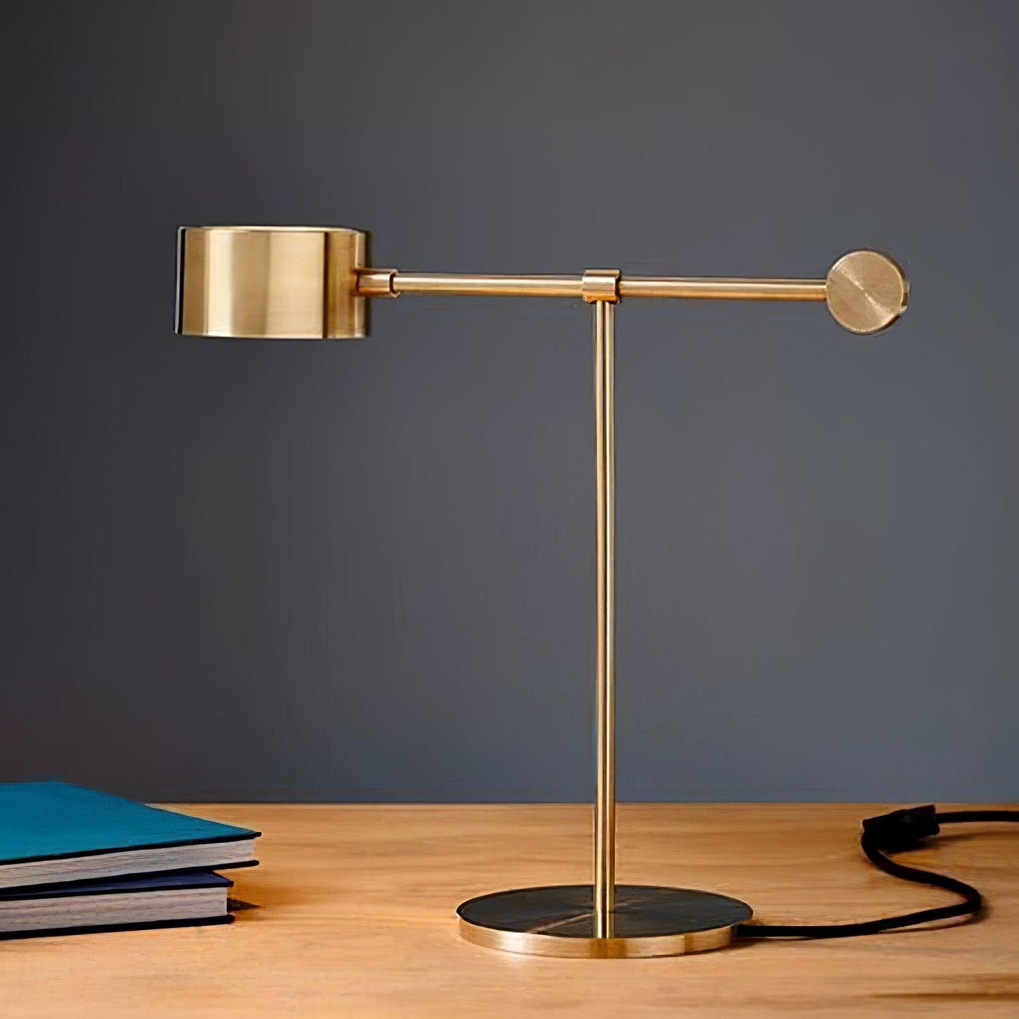Lever Office Table Light | Metal & Iron | Gold