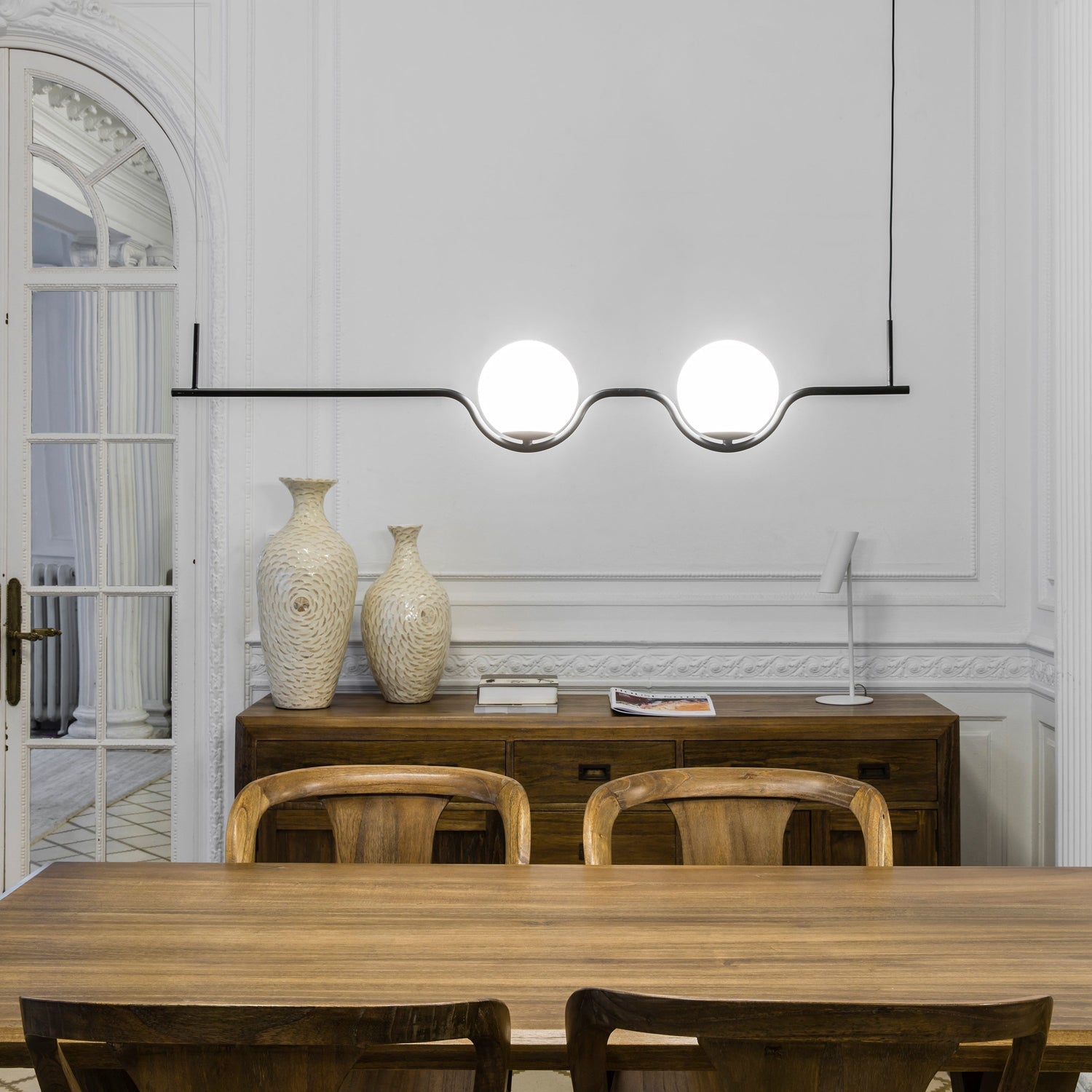 Levita Pendant Lamp | Iron & Glass | Gold & Black