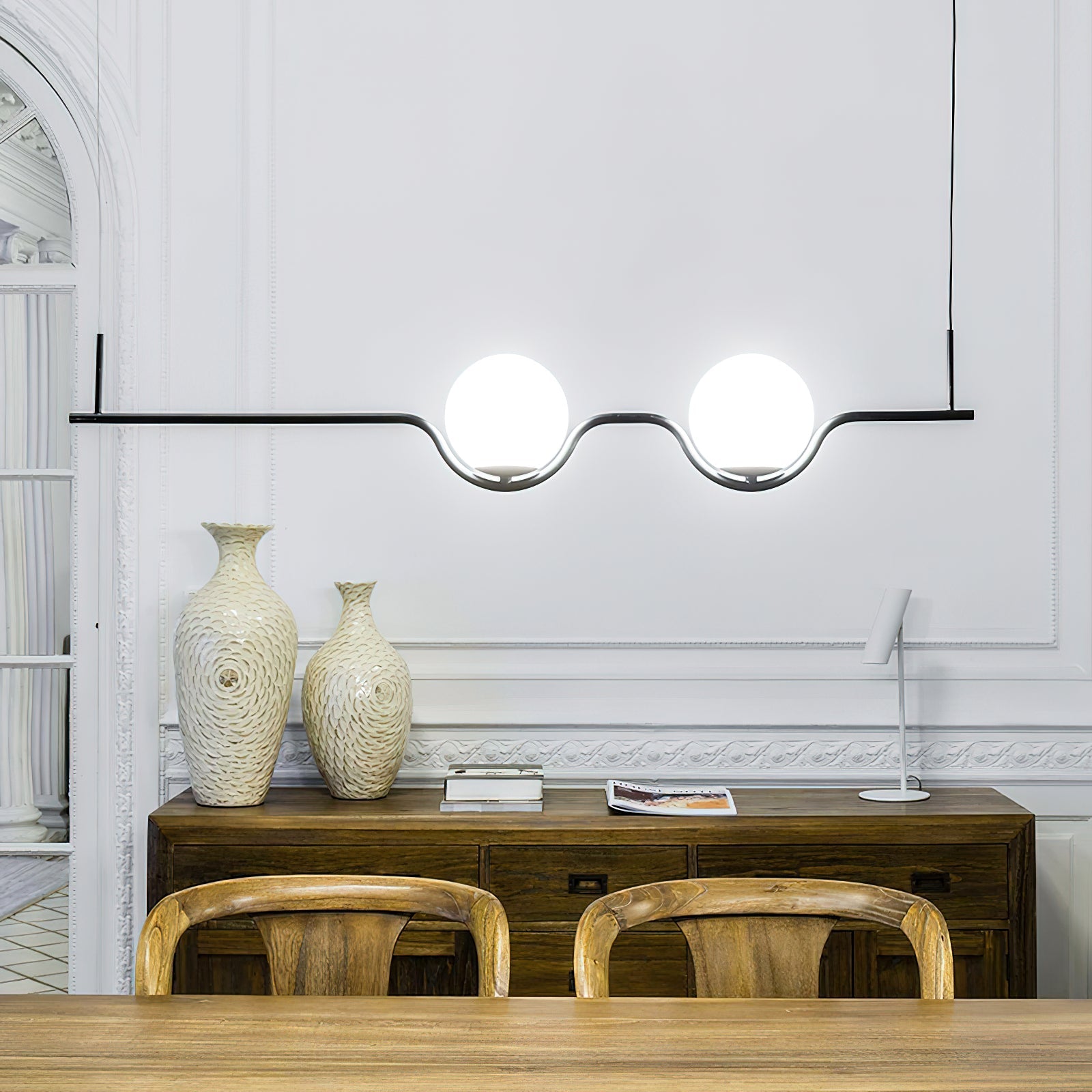 Levita Pendant Lamp | Iron & Glass | Gold & Black