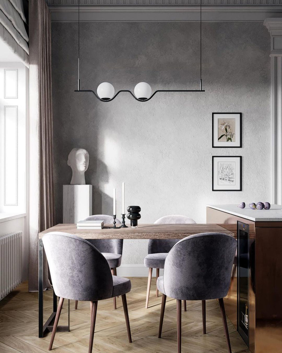 Levita Pendant Lamp | Iron & Glass | Gold & Black