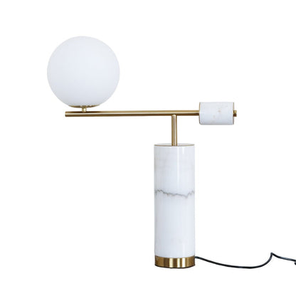 Lexi Table Lamp | Metal, Glass, Marble | Gold & Black, Gold & White