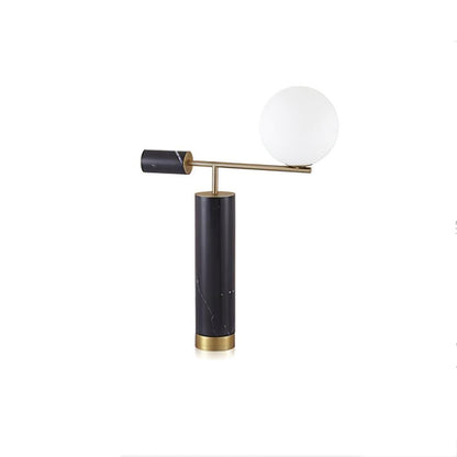 Lexi Table Lamp | Metal, Glass, Marble | Gold & Black, Gold & White
