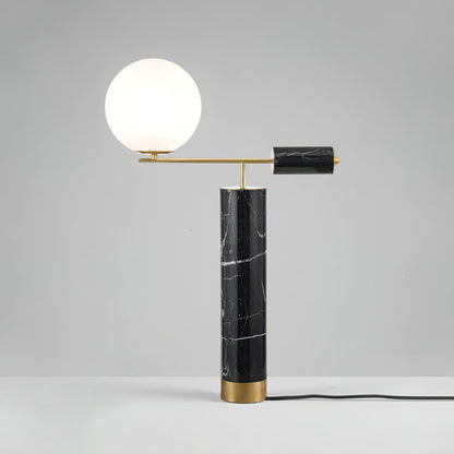 Lexi Table Lamp | Metal, Glass, Marble | Gold & Black, Gold & White