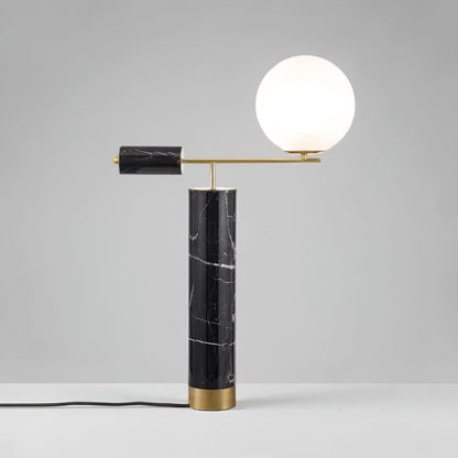 Lexi Table Lamp | Metal, Glass, Marble | Gold & Black, Gold & White