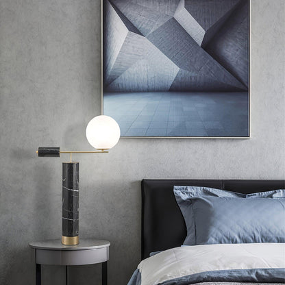 Lexi Table Lamp | Metal, Glass, Marble | Gold & Black, Gold & White