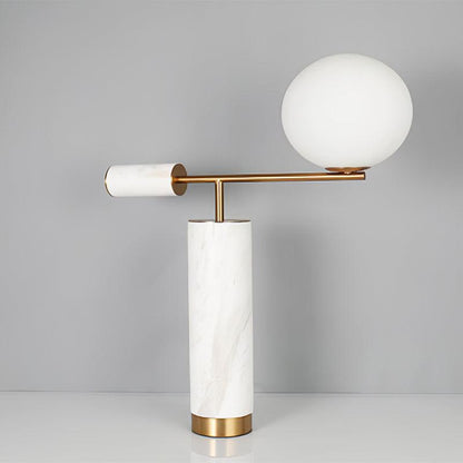 Lexi Table Lamp | Metal, Glass, Marble | Gold & Black, Gold & White