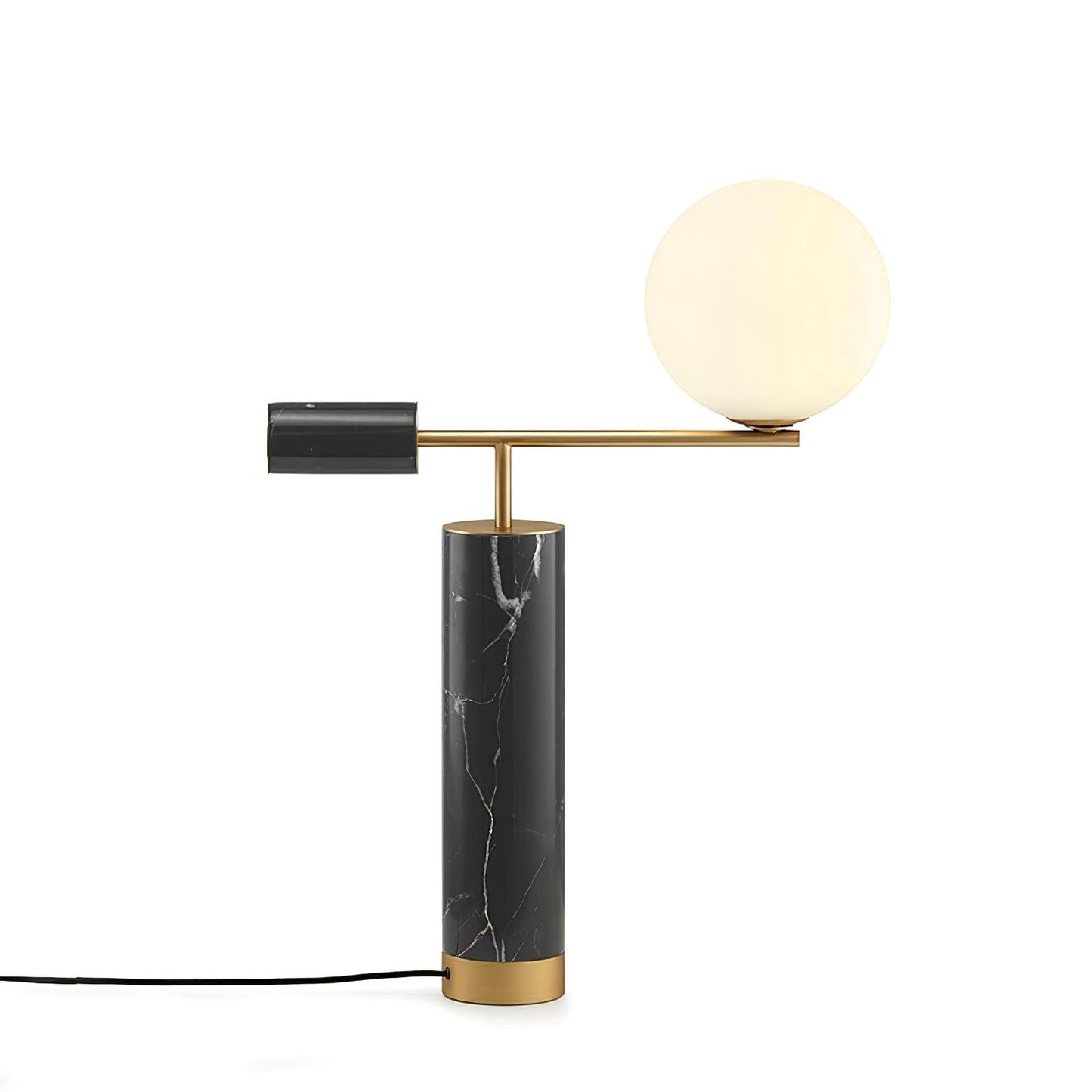 Lexi Table Lamp | Metal, Glass, Marble | Gold & Black, Gold & White