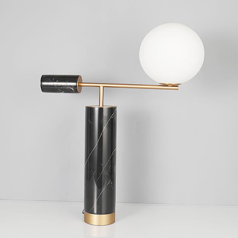 Lexi Table Lamp | Metal, Glass, Marble | Gold & Black, Gold & White