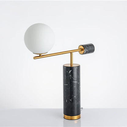 Lexi Table Lamp | Metal, Glass, Marble | Gold & Black, Gold & White