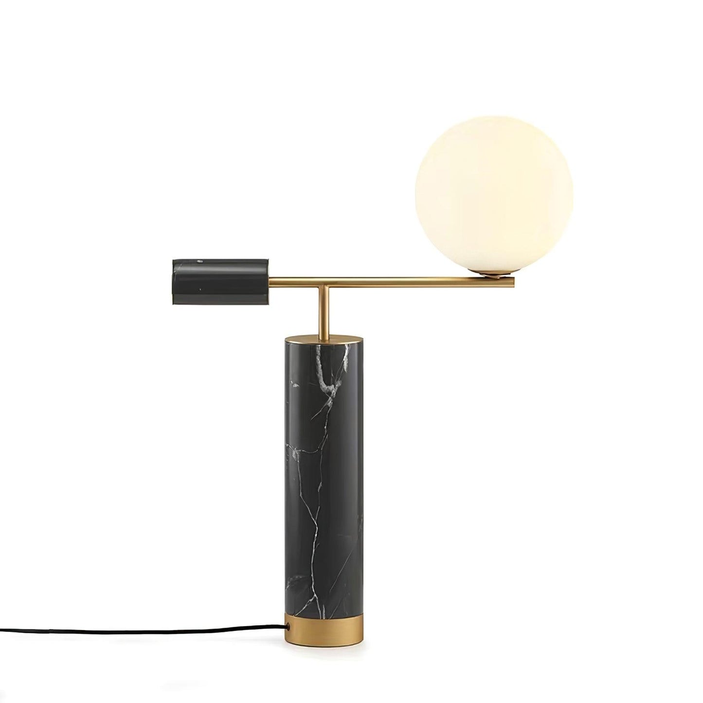 Lexi Table Lamp | Metal, Glass, Marble | Gold & Black, Gold & White