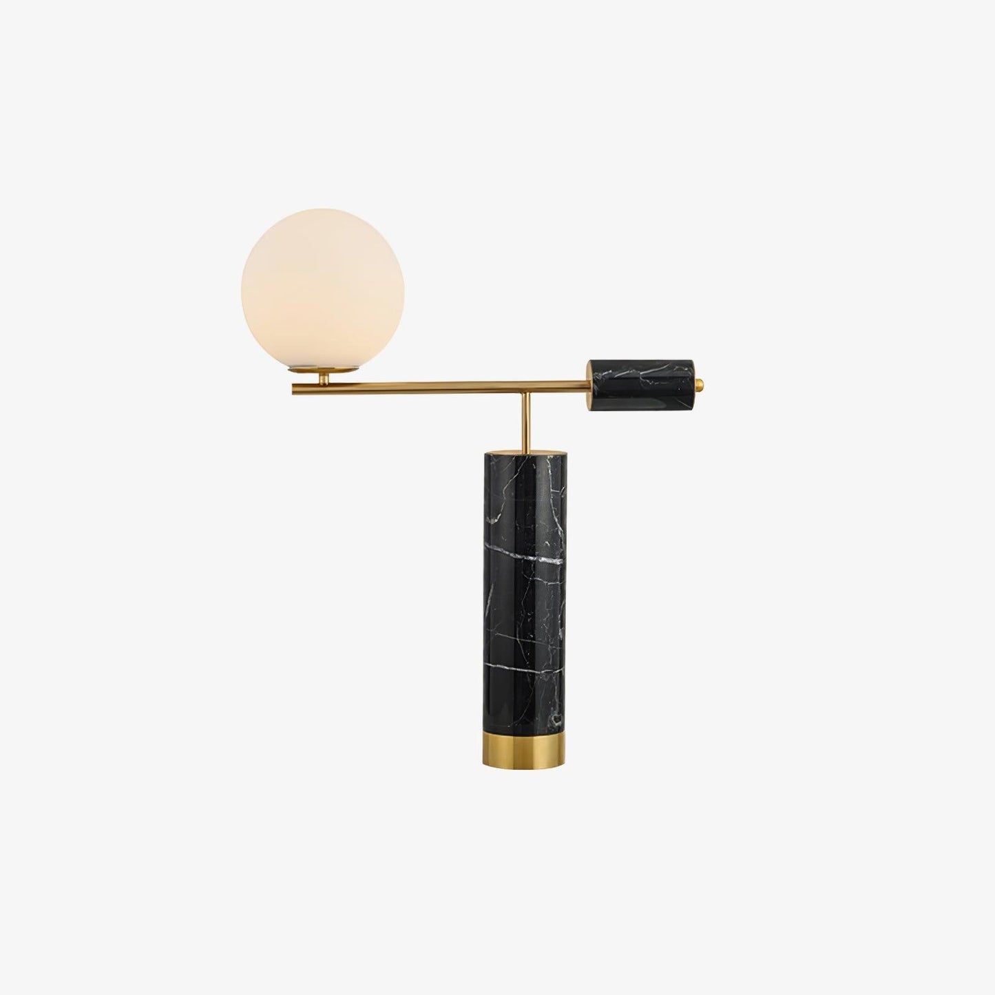Lexi Table Lamp | Metal, Glass, Marble | Gold & Black, Gold & White